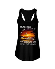 DRAGONFLY SOMETIMES I JUST LOOK UP SMILE Ladies Flowy Tank tile