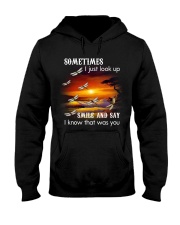 DRAGONFLY SOMETIMES I JUST LOOK UP SMILE Hooded Sweatshirt tile