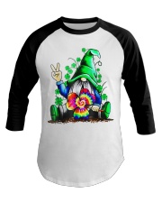 Irish Hippie Gnome Holding Clover T-Shirt Baseball Tee tile