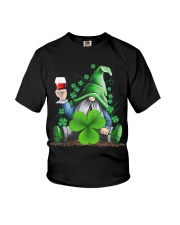 Hippie Gnome Wine St Patrick's Day Shirt Youth T-Shirt tile