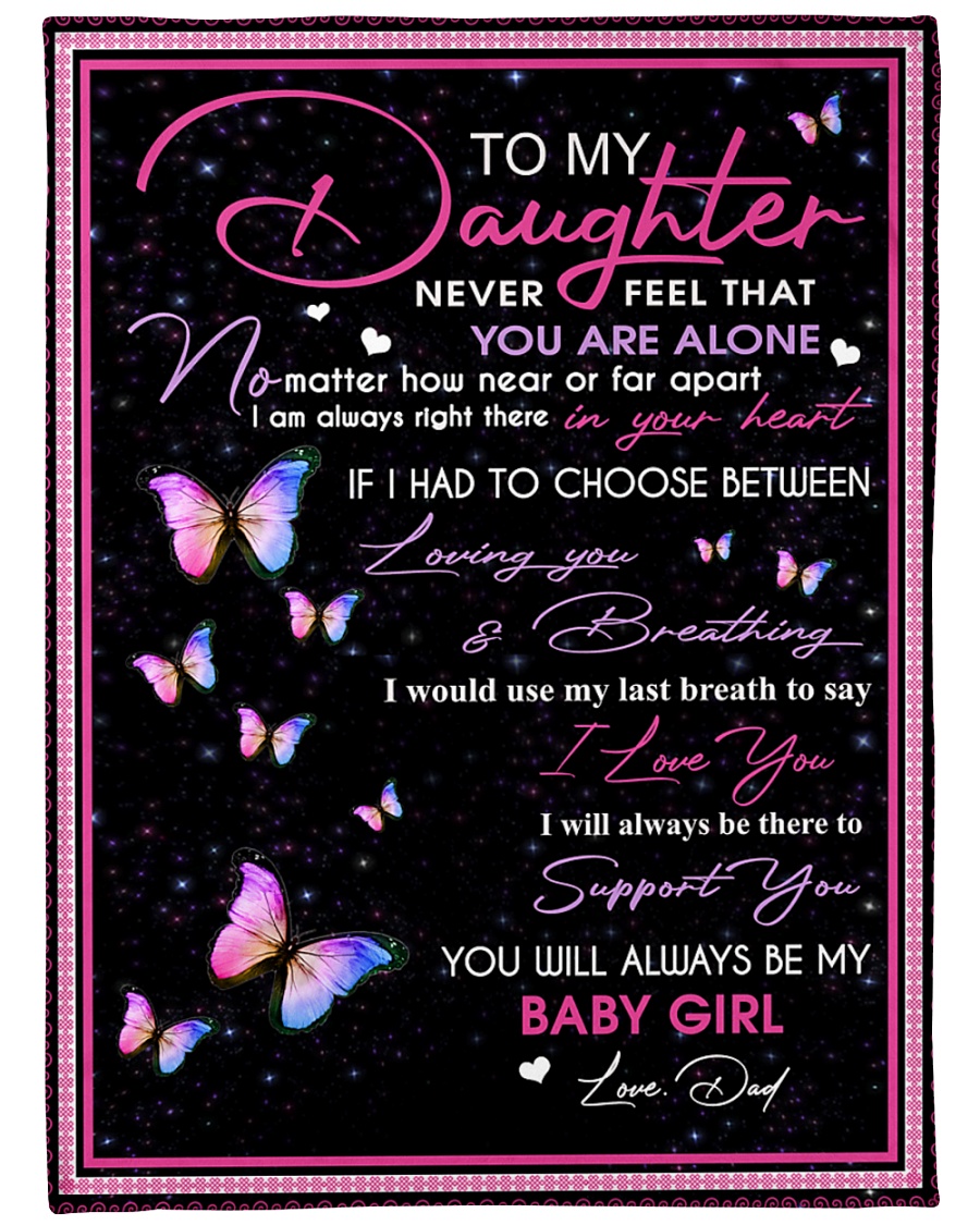 To my daughter - Love - Dad Large Fleece Blanket - 60" x 80"