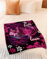 Breast Cancer Awareness Fleece Blanket Small Fleece Blanket - 30" x 40" aos-coral-fleece-blanket-30x40-lifestyle-front-01