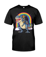 Dachshund Riding Dinosaur T rex Gifts Boys Kids Classic T-Shirt tile