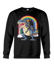 Dachshund Riding Dinosaur T rex Gifts Boys Kids Crewneck Sweatshirt tile