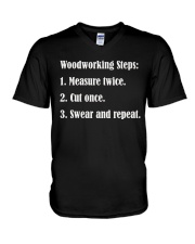 Woodworking Step V-Neck T-Shirt tile