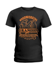 Dad Grandad Gift T-Shirt Woodworking Grandpa Ladies T-Shirt tile
