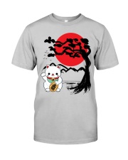 Japanese Maneko Neko Lucky Cat and Bonsai Tree Classic T-Shirt front