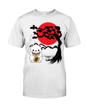 Japanese Maneko Neko Lucky Cat and Bonsai Tree Premium Fit Mens Tee tile