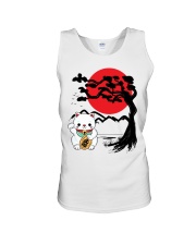 Japanese Maneko Neko Lucky Cat and Bonsai Tree Unisex Tank tile