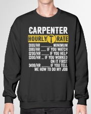 Vintage Carpenter Apparel Woodworking Hourly Rate Crewneck Sweatshirt garment-crewneck-sweatshirt-front-01
