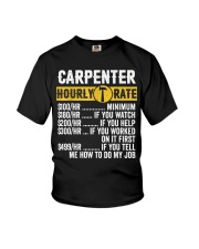 Vintage Carpenter Apparel Woodworking Hourly Rate Youth T-Shirt tile