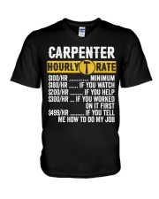 Vintage Carpenter Apparel Woodworking Hourly Rate V-Neck T-Shirt tile