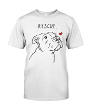 Rescue Dog Pitbull Drawing Rescue Mom Adopt Classic T-Shirt front