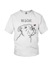 Rescue Dog Pitbull Drawing Rescue Mom Adopt Youth T-Shirt tile