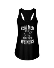 Real Men Play With Their Weiners Funny Dachshund Ladies Flowy Tank tile