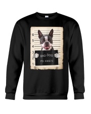Boston terrier dog mug shot bad dog Shirt Crewneck Sweatshirt tile