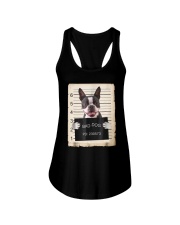 Boston terrier dog mug shot bad dog Shirt Ladies Flowy Tank tile