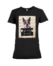 Boston terrier dog mug shot bad dog Shirt Premium Fit Ladies Tee tile