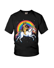 German Shepherd Unicorn T shirt Girl Space Galaxy Youth T-Shirt tile