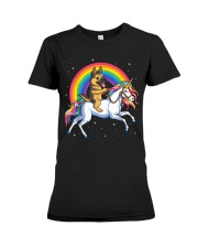 German Shepherd Unicorn T shirt Girl Space Galaxy Premium Fit Ladies Tee tile