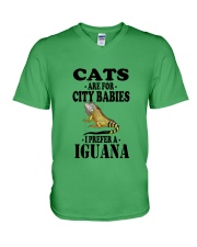 CATS ARE FOR CITY BABIES I PREFER A IGUANA V-Neck T-Shirt thumbnail