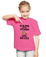 CATS ARE FOR CITY BABIES I PREFER A IGUANA Youth T-Shirt lifestyle-youth-tshirt-front-2