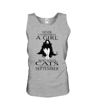September Girl loves Cats Unisex Tank tile