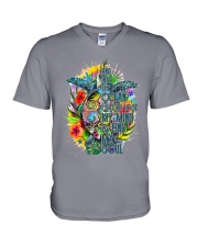 AND INTO THE OCEAN TURLES V-Neck T-Shirt tile