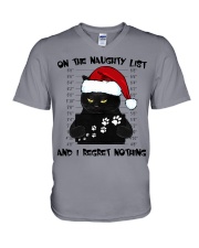 ON THE NAUGHTY LIST AND I REGRET V-Neck T-Shirt tile