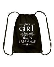 ASL - My Daughter Best Friend Drawstring Bag thumbnail