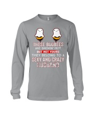 THESE BOOBEES BELONGS TO A SEXY AND CRAZY HUSBAND Long Sleeve Tee tile