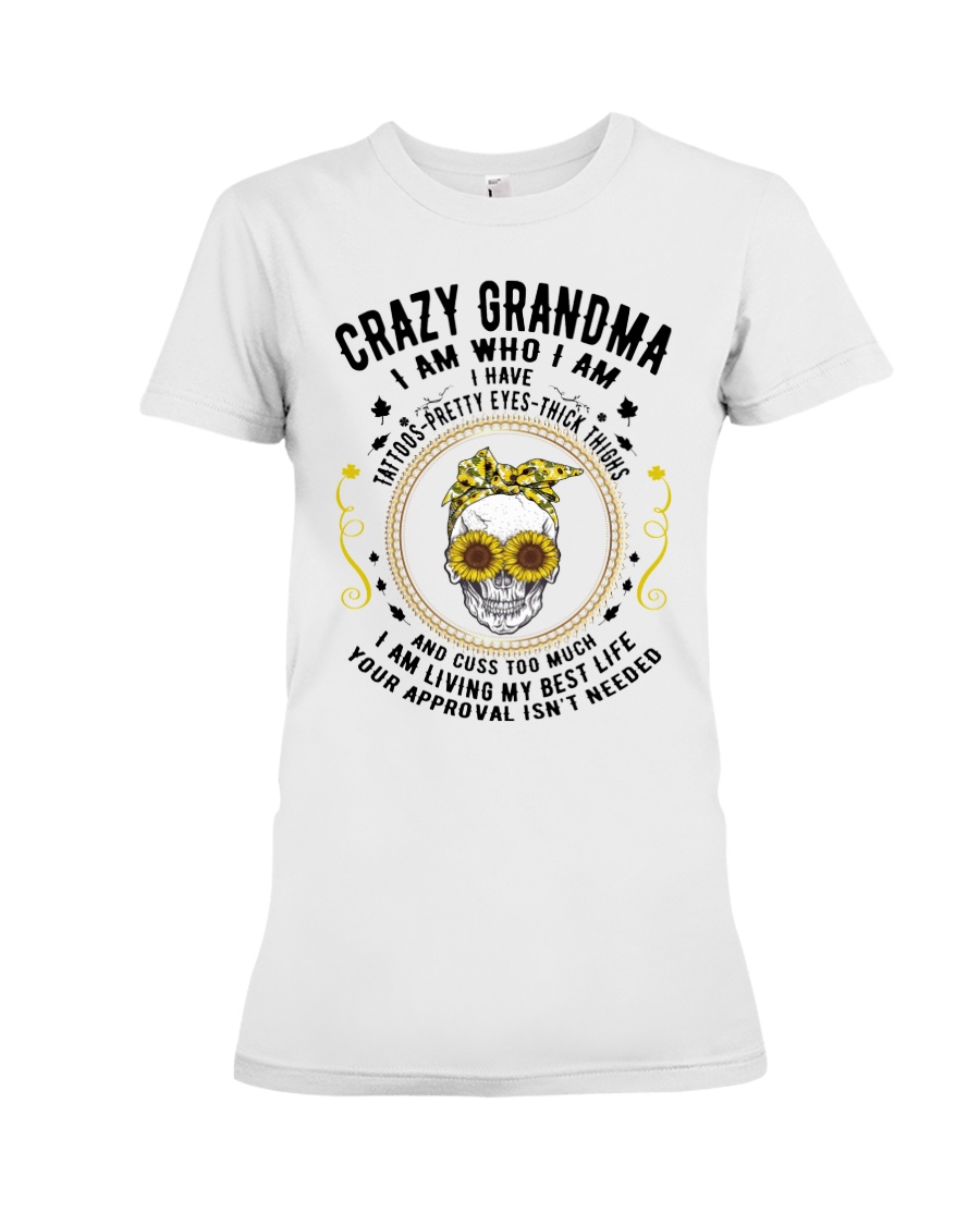 CRAZY GRANDMA - TATTOOS Premium Fit Ladies Tee