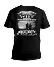 LOVE WIFE TO THE MOON AND BACK - TATTOOS V-Neck T-Shirt thumbnail