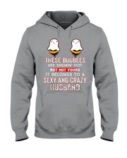 THESE BOOBEES BELONGS TO A SEXY AND CRAZY HUSBAND Hooded Sweatshirt tile