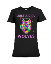 Just A Girl Who Loves Wolves T-shirt Premium Fit Ladies Tee thumbnail