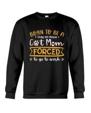 Born To Be A Stay At Home Cat Mom Crewneck Sweatshirt thumbnail