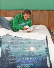 My Son No Matter What I Believe In You Large Sherpa Fleece Blanket - 60" x 80" aos-sherpa-fleece-blanket-60x80-lifestyle-front-07