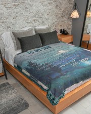 My Son No Matter What I Believe In You Large Sherpa Fleece Blanket - 60" x 80" aos-sherpa-fleece-blanket-lifestyle-front-04