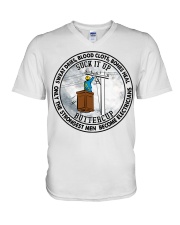 electrician V-Neck T-Shirt tile