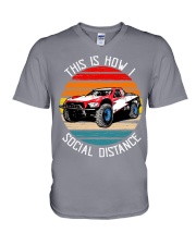 Desert racing vintage V-Neck T-Shirt tile