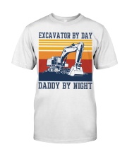Excavator by day-Daddy by night Premium Fit Mens Tee tile