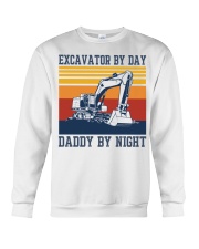 Excavator by day-Daddy by night Crewneck Sweatshirt tile