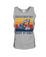 Excavator by day-Daddy by night Unisex Tank tile