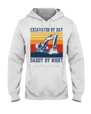 Excavator by day-Daddy by night Hooded Sweatshirt tile