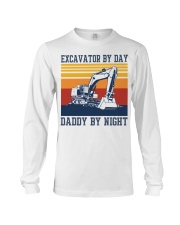Excavator by day-Daddy by night Long Sleeve Tee tile
