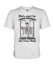 Skull Bourbon V-Neck T-Shirt tile
