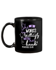 Nurse - she works willingly with her hands Mug back