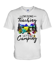 Teaching Camping V-Neck T-Shirt tile