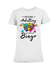 Adulting Bingo Premium Fit Ladies Tee tile