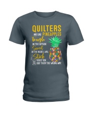 Quilters are like pineapples Ladies T-Shirt tile